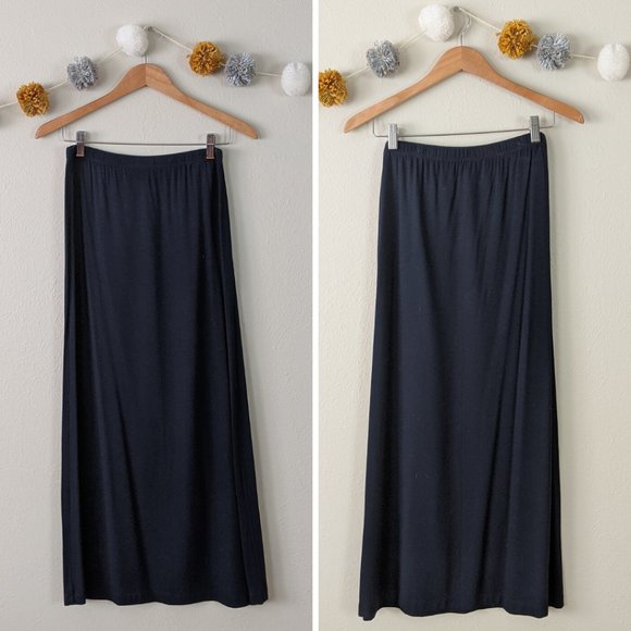 Liz Claiborne Navy Knit Maxi Skirt Size S - Picture 1 of 7